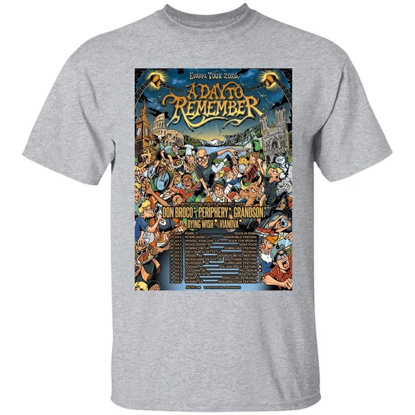 a day to remember europe tour 2026 headline shows between festivals schedule shirt sportgrey