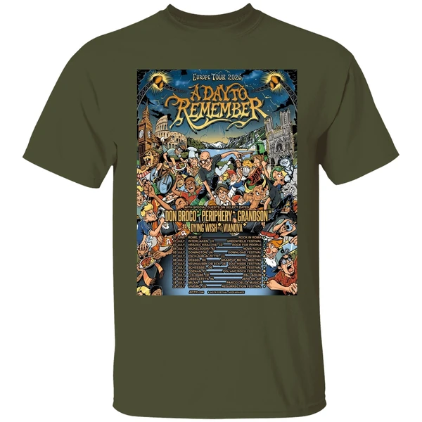 A Day To Remember Europe Tour 2026 Headline Shows Between Festivals Schedule Shirt - Image 9