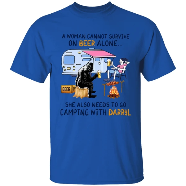 A Woman Cannot Survive On Beer Alone She Also Needs To Go Camping With Darryl Shirt - Image 7
