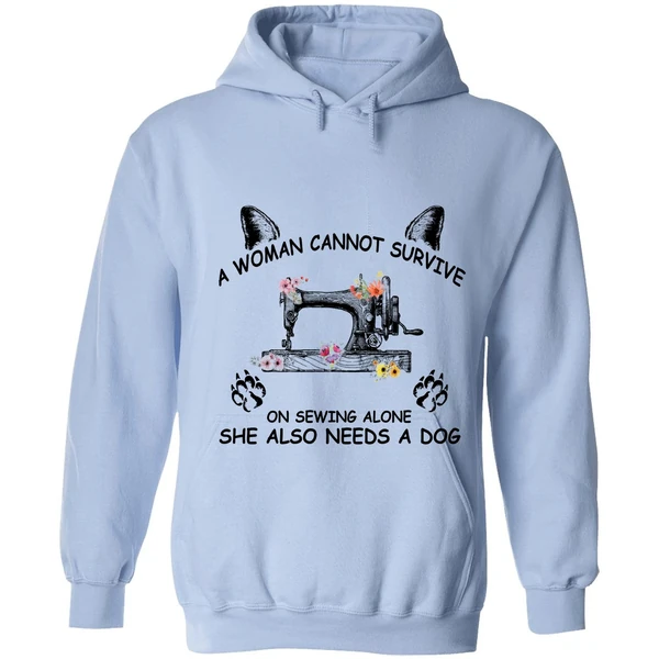 A Woman Cannot Survive On Sewing Alone Hoodie - Image 3