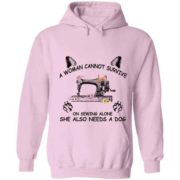 A Woman Cannot Survive On Sewing Alone Hoodie - Image 4