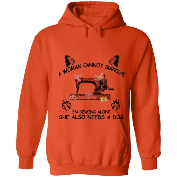 A Woman Cannot Survive On Sewing Alone Hoodie - Image 5