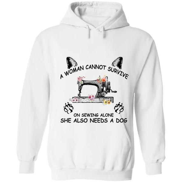 A Woman Cannot Survive On Sewing Alone Hoodie - Image 6