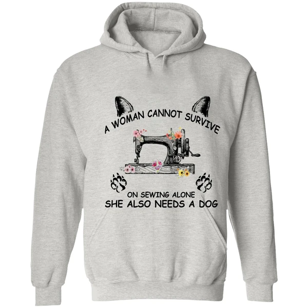 A Woman Cannot Survive On Sewing Alone Hoodie - Image 7