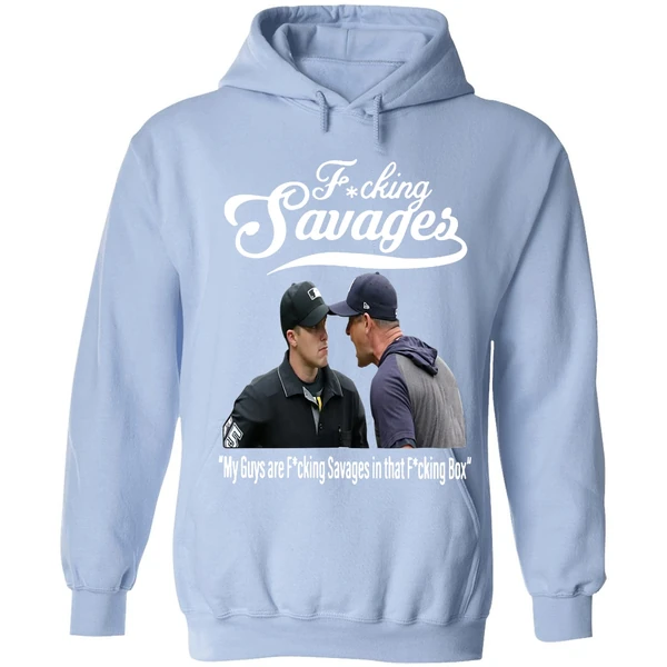 Aaron Boone Fucking Savages In The Box Baseball Hoodie - Image 3