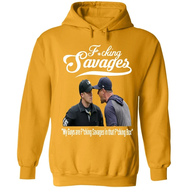 Aaron Boone Fucking Savages In The Box Baseball Hoodie - Image 9
