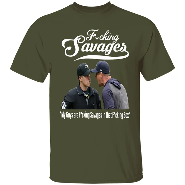 Aaron Boone Fucking Savages In The Box Baseball Shirt - Image 3