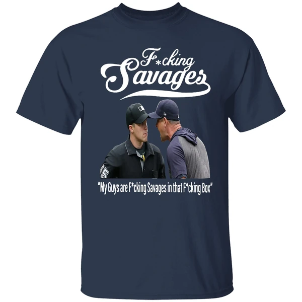 Aaron Boone Fucking Savages In The Box Baseball Shirt - Image 4