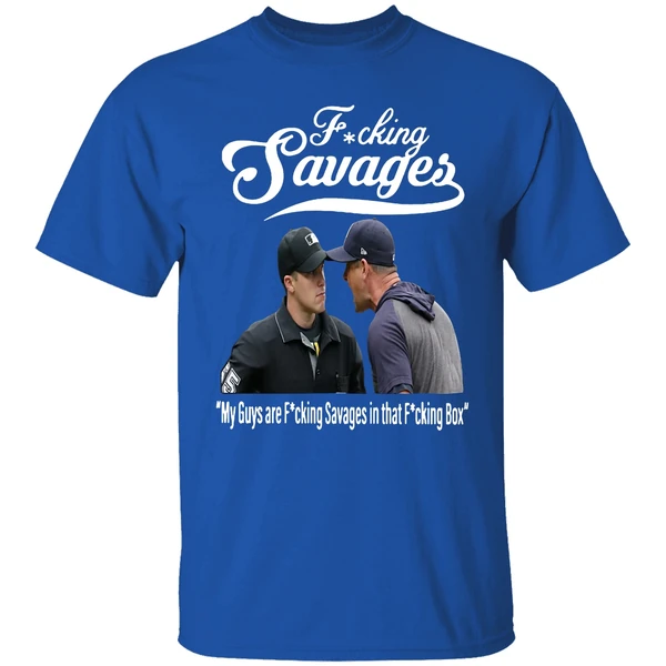 Aaron Boone Fucking Savages In The Box Baseball Shirt - Image 7