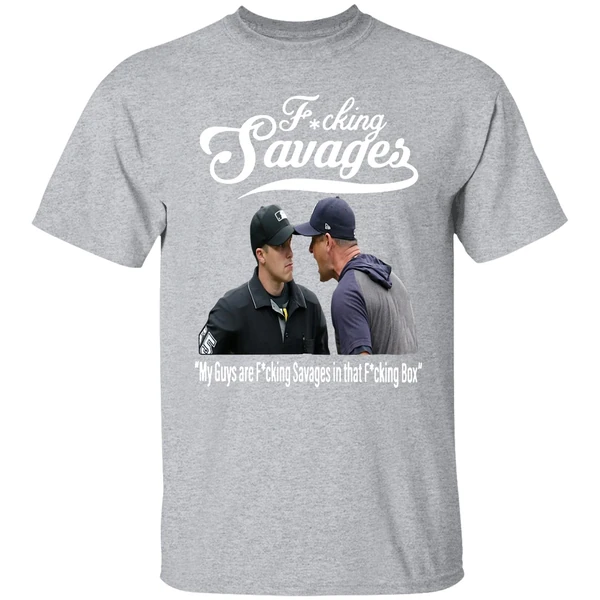 Aaron Boone Fucking Savages In The Box Baseball Shirt - Image 8