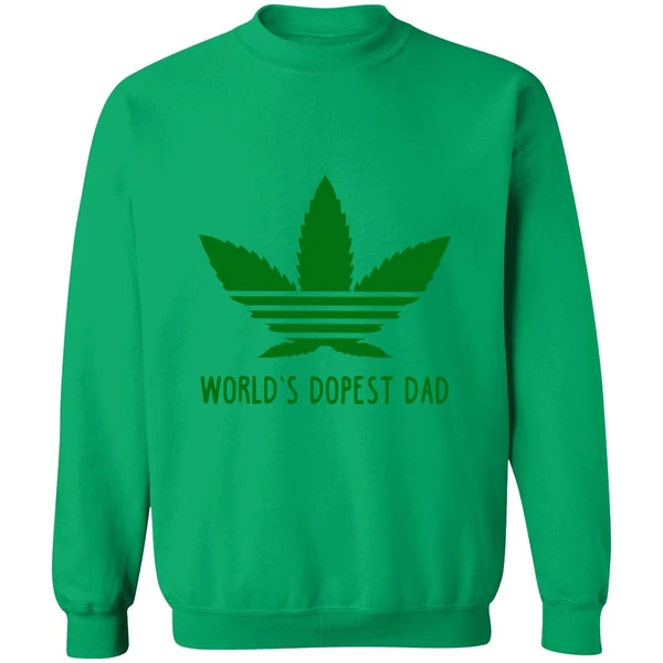 Adidas Weed Cannabis World's Dopest Dad Sweatshirt - Image 2