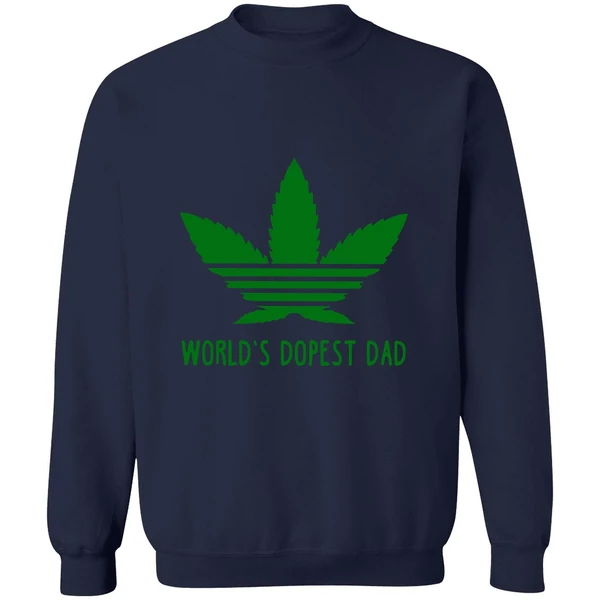 Adidas Weed Cannabis World's Dopest Dad Sweatshirt - Image 5