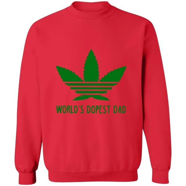 Adidas Weed Cannabis World's Dopest Dad Sweatshirt - Image 7