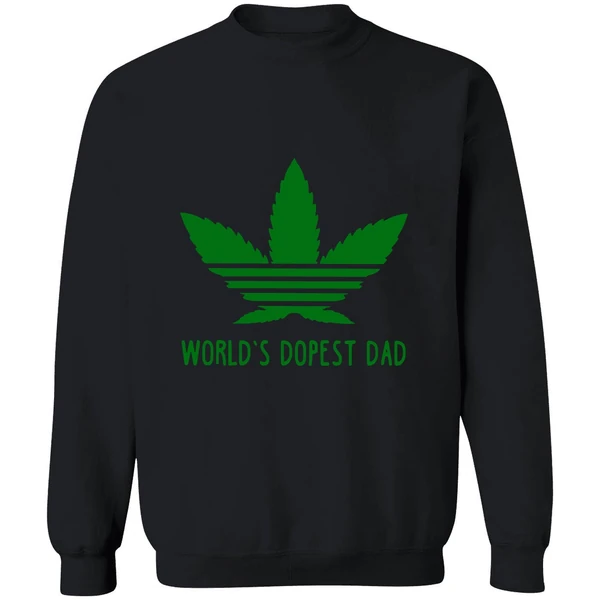 Adidas Weed Cannabis World's Dopest Dad Sweatshirt - Image 9