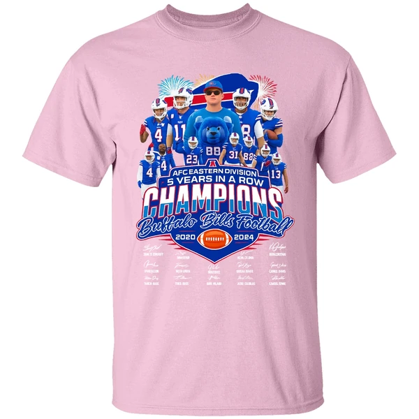 Afc Eastern Division 5 Years In A Row Champions Buffalo Bills Football 2020 2024 Shirt Afc Eastern Division 5 Years In A Row Champions Buffalo Bills Football 2020 2024 Shirt