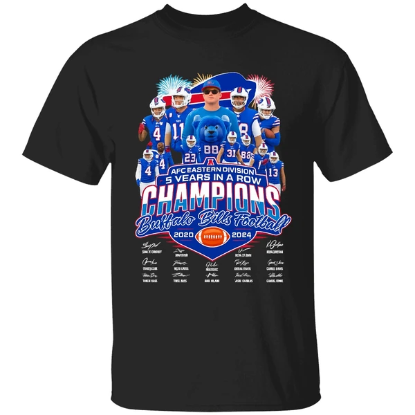 Afc Eastern Division 5 Years In A Row Champions Buffalo Bills Football 2020 2024 Shirt - Image 8