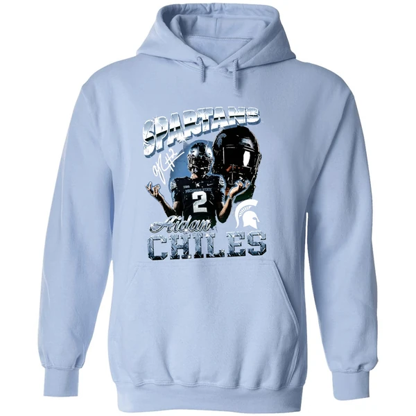 Aidan Chiles Michigan State Spartans Graphic Hoodie - Image 4