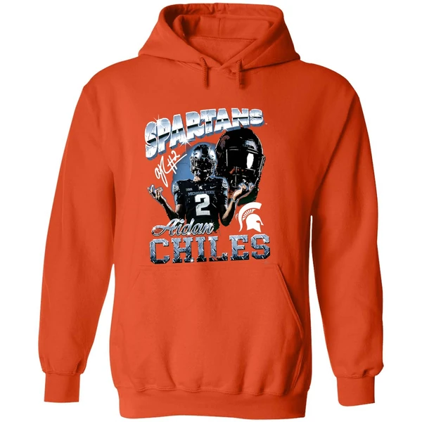 Aidan Chiles Michigan State Spartans Graphic Hoodie - Image 6