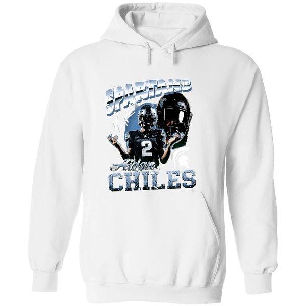 Aidan Chiles Michigan State Spartans Graphic Hoodie - Image 8
