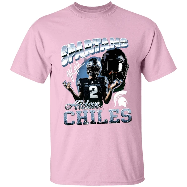 Aidan Chiles Michigan State Spartans Graphic Shirt - Image 3