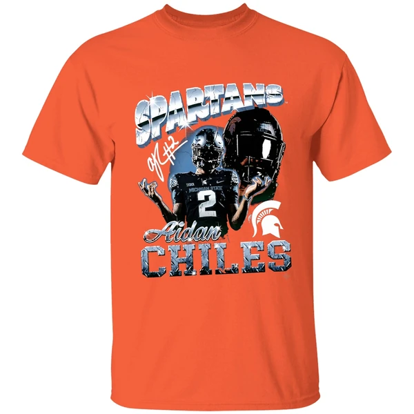 Aidan Chiles Michigan State Spartans Graphic Shirt - Image 6