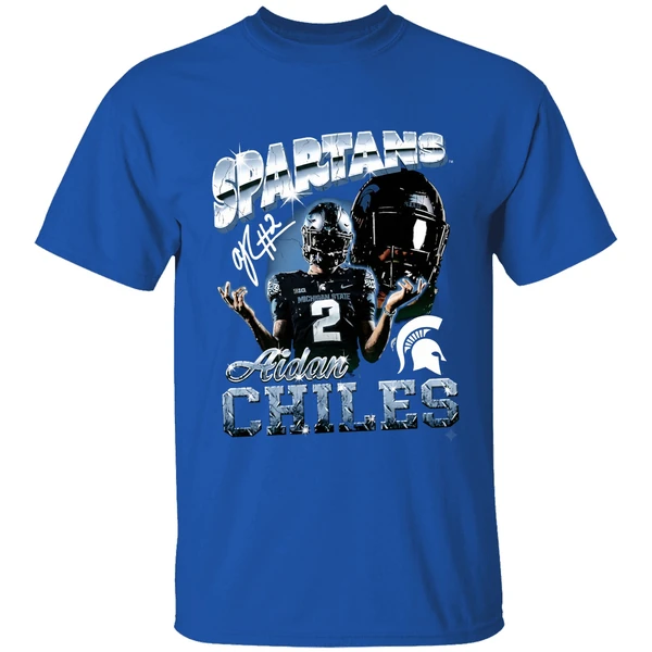 Aidan Chiles Michigan State Spartans Graphic Shirt - Image 8