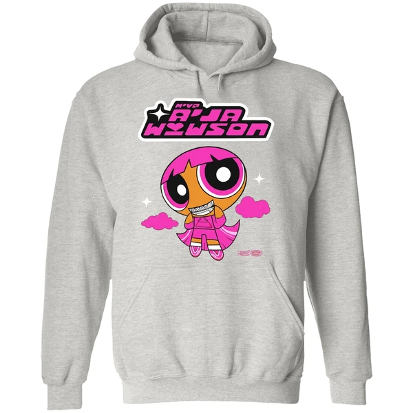 Aja Wilson Mvp Powherpuff Cartoon Hoodie - Image 9