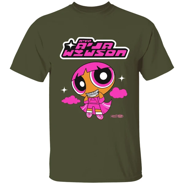 Aja Wilson Mvp Powherpuff Cartoon Shirt - Image 4
