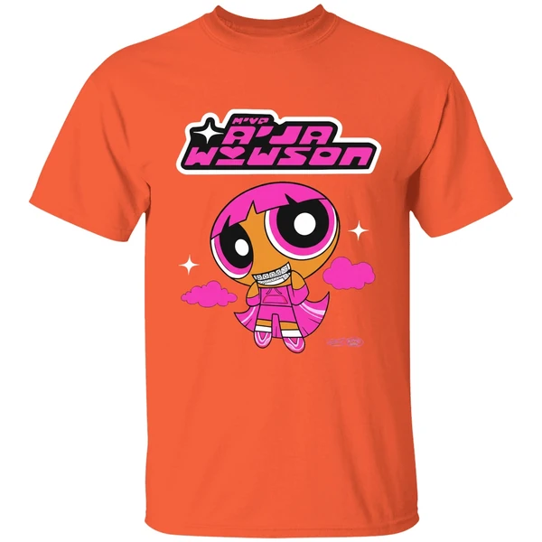 aja wilson mvp powherpuff cartoon shirt orange