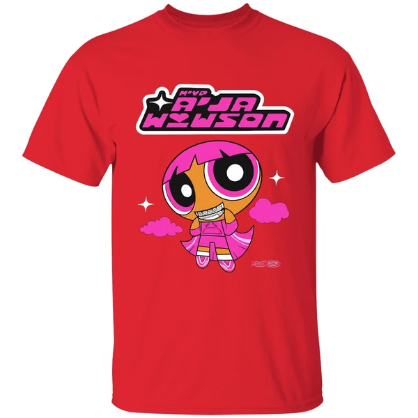 Aja Wilson Mvp Powherpuff Cartoon Shirt - Image 7
