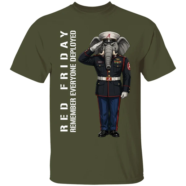 Alabama Crimson Tide Remember Everyone Deployed Support Our Troops Shirt - Image 4