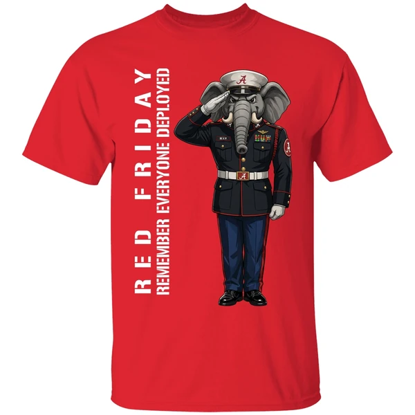 Alabama Crimson Tide Remember Everyone Deployed Support Our Troops Shirt - Image 7