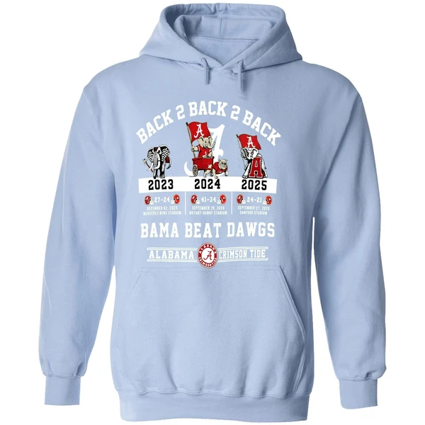 Alabama Crimson Tide Vs Georgia Bulldogs Nfl 2025 Back To Back To Back Bama Beat Dawgs Hoodie - Image 4