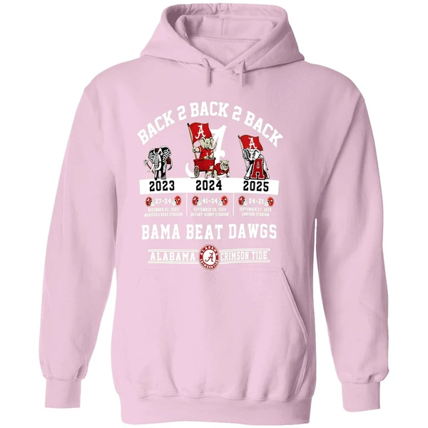 Alabama Crimson Tide Vs Georgia Bulldogs Nfl 2025 Back To Back To Back Bama Beat Dawgs Hoodie - Image 5