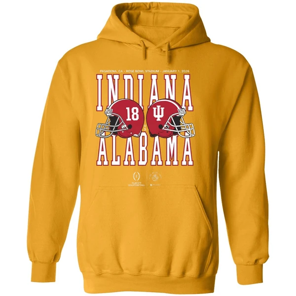 Alabama Vs Indiana 2025 2026 Rose Bowl Game Helmet Matchup Hoodie
