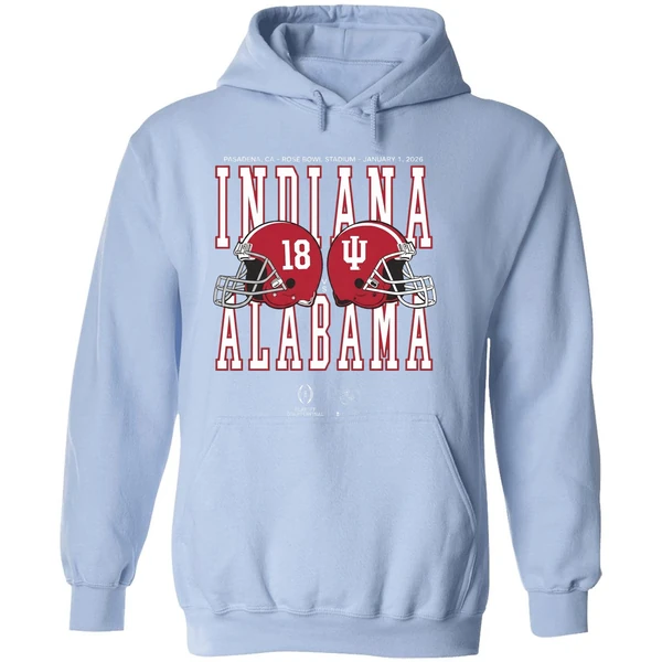 Alabama Vs Indiana 2025 2026 Rose Bowl Game Helmet Matchup Hoodie - Image 4