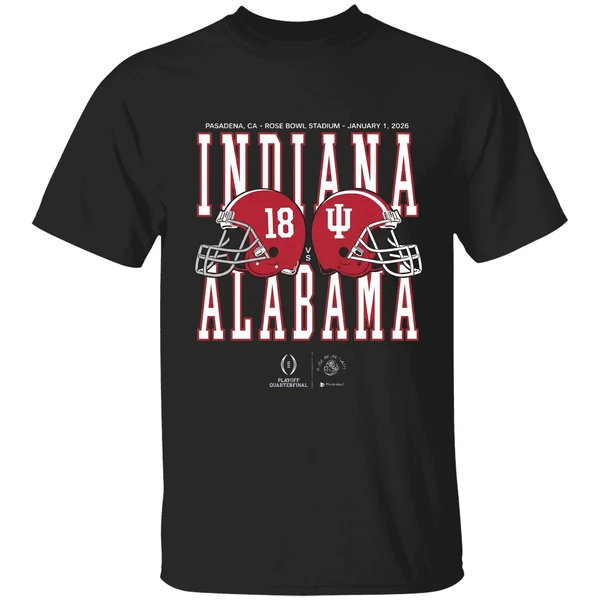 Alabama Vs Indiana 2025 2026 Rose Bowl Game Helmet Matchup Shirt