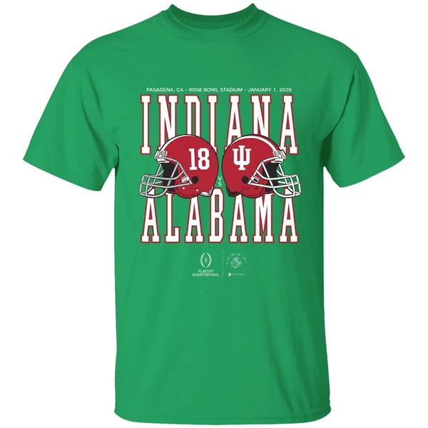Alabama Vs Indiana 2025 2026 Rose Bowl Game Helmet Matchup Shirt - Image 2