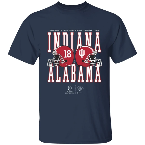 Alabama Vs Indiana 2025 2026 Rose Bowl Game Helmet Matchup Shirt - Image 5