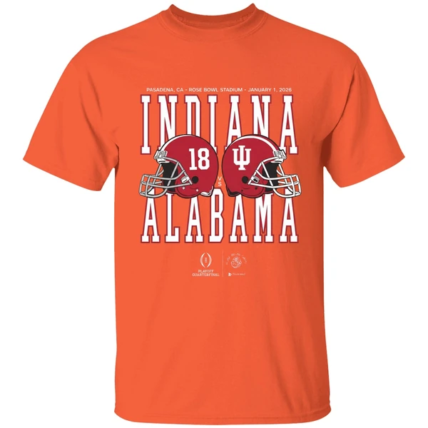 Alabama Vs Indiana 2025 2026 Rose Bowl Game Helmet Matchup Shirt - Image 6