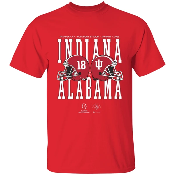 Alabama Vs Indiana 2025 2026 Rose Bowl Game Helmet Matchup Shirt - Image 7