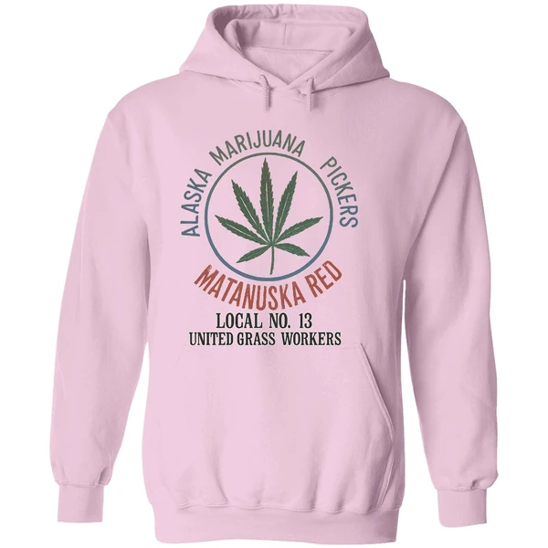 Alaska Marijuana Pickers Matanuska Red Local No 13 United Grass Workers Hoodie - Image 5