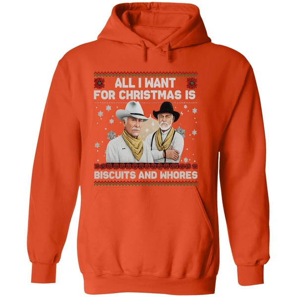 All I Want For Christmas Is Biscuits And Whores Hoodie - Image 6
