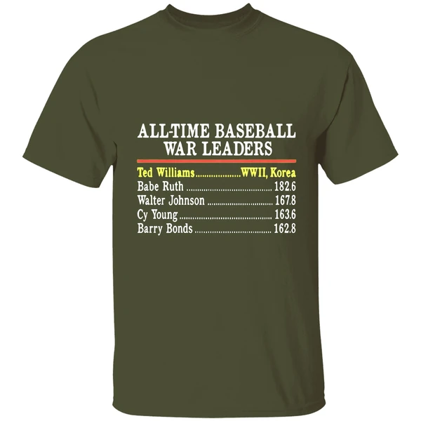 All Time Baseball War Leaders Ted Williams Shirt - Image 3