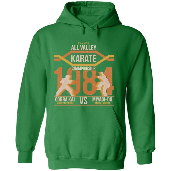 All Valley Karate Championship 1984 Cobra Kai Vs Miyagi Do Karate Kid Hoodie - Image 2