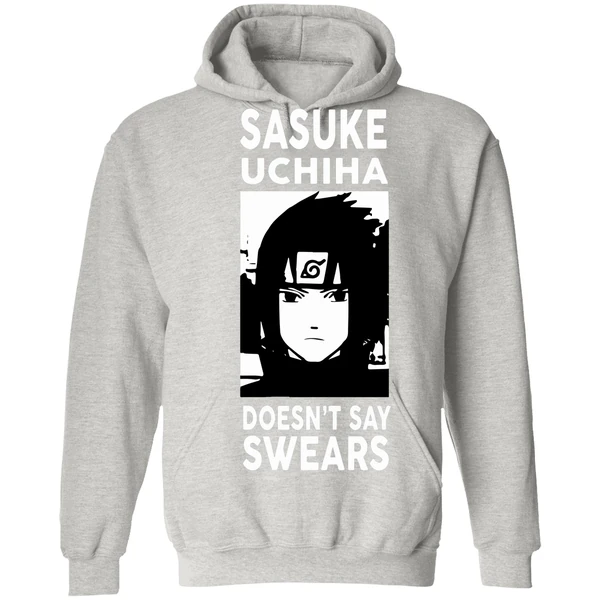 Alpharad Sasuke Uchiha Doesn't Say Swears Hoodie - Image 7