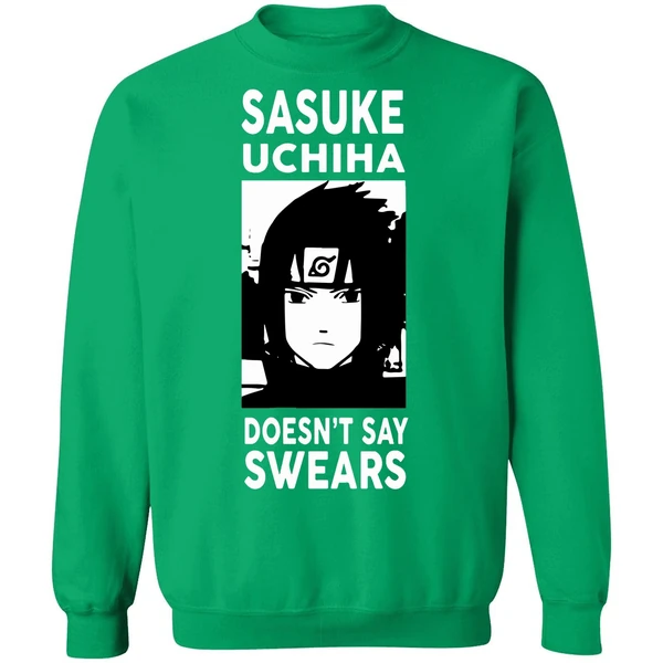 Alpharad Sasuke Uchiha Doesn't Say Swears Sweatshirt - Image 2