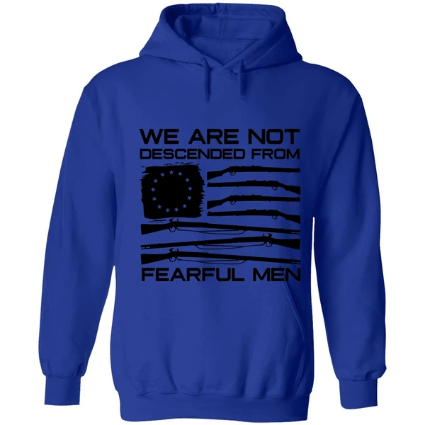 American Flag Shotgun We Are Not Descended From Fearful Men Hoodie