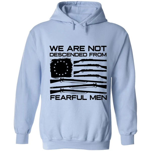American Flag Shotgun We Are Not Descended From Fearful Men Hoodie - Image 3