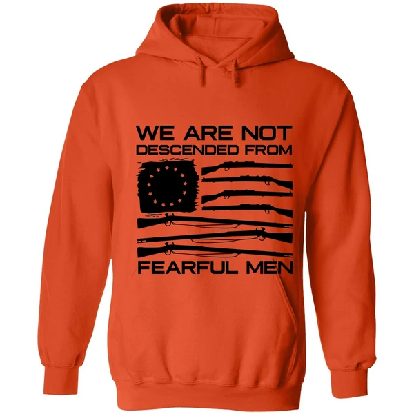 American Flag Shotgun We Are Not Descended From Fearful Men Hoodie - Image 5